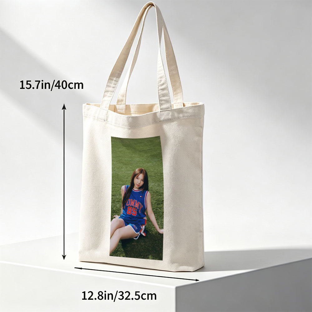 Lisa Blackpink Sports Field Sitting in Tommy 85 Jersey Outfit - Canvas tote bags
