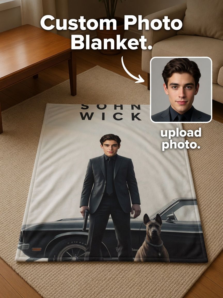 Custom Face Photo Blanket Personalized Flannel Fleece Throw Ultra Soft Anti-Pilling Cozy Warm Bed Sofa Portrait Gift
