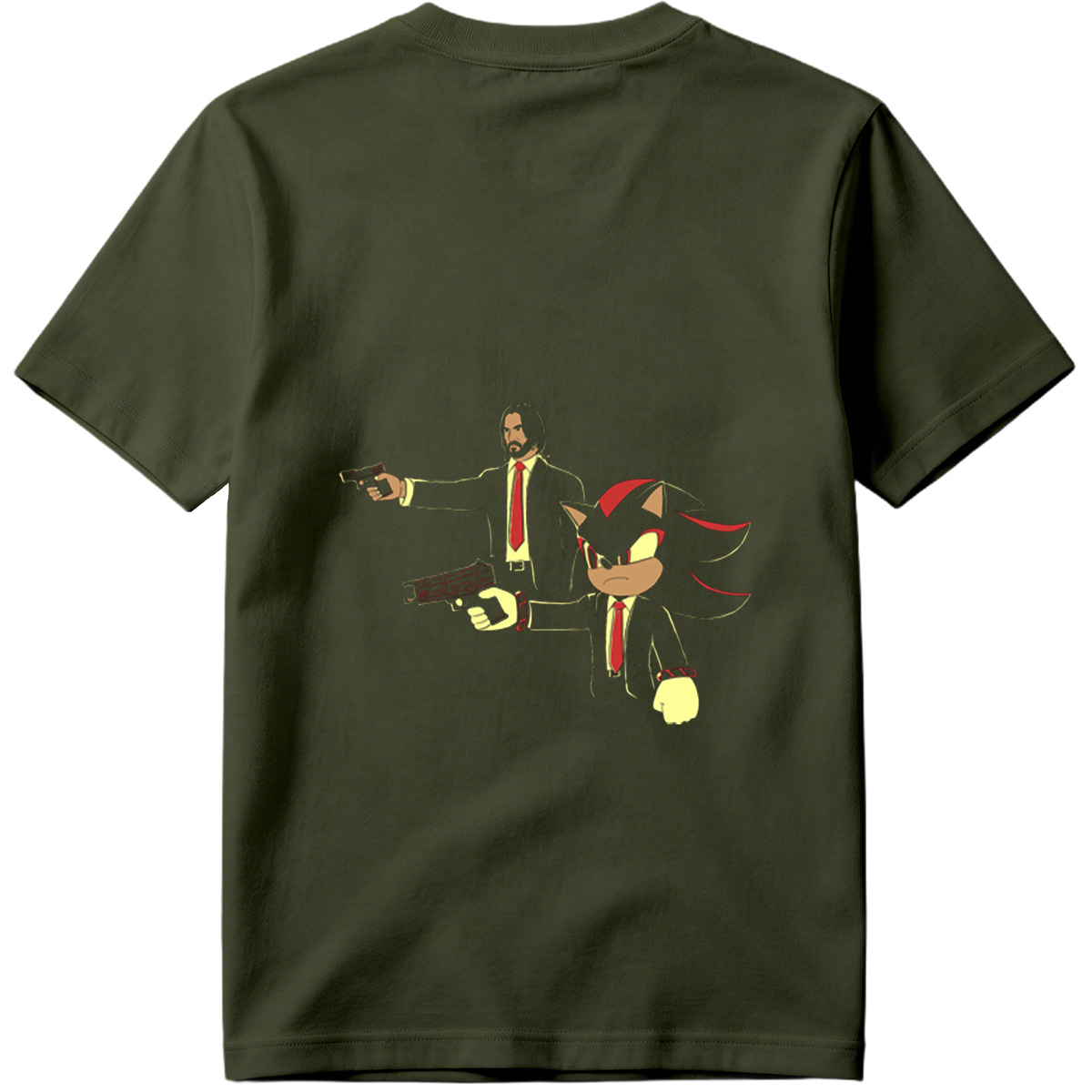 Sonic the Hedgehog and John Wick in Suit and Tie - Tee