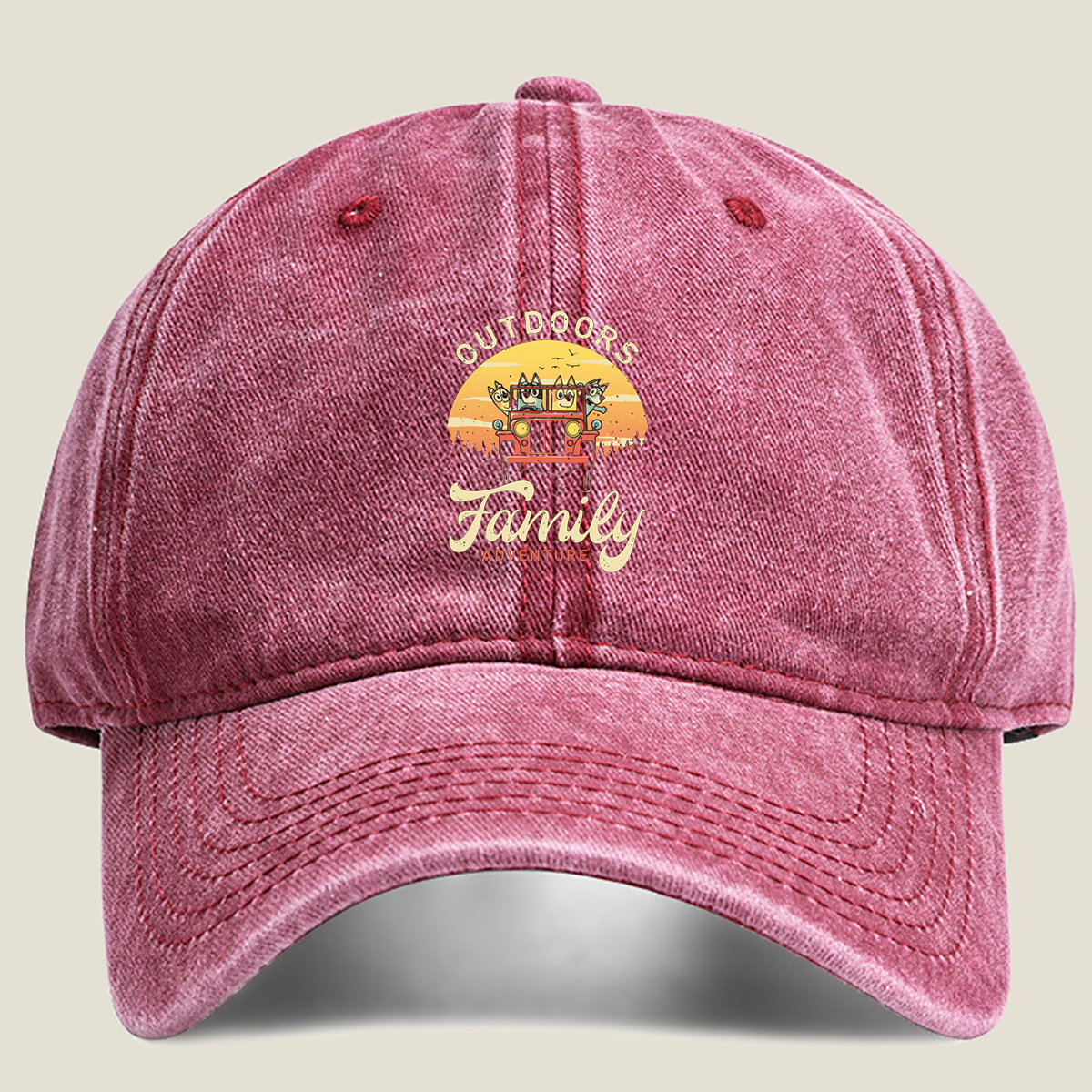 Bluey Family Outdoors Adventure - Washed Denim - Baseball Cap