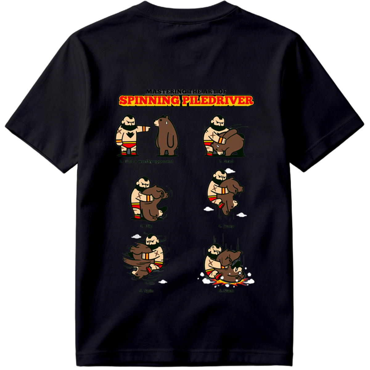 Mastering the Art of Spinning Piledriver: Wrestler vs Bear - Tee