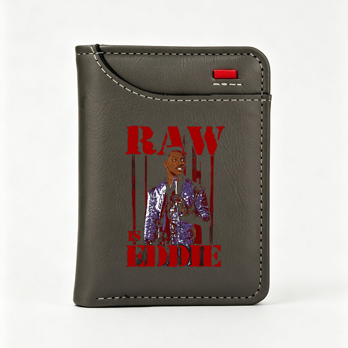 Raw is Eddie: A Dynamic Performance by the Iconic Comedian - Vertical Style Wallet