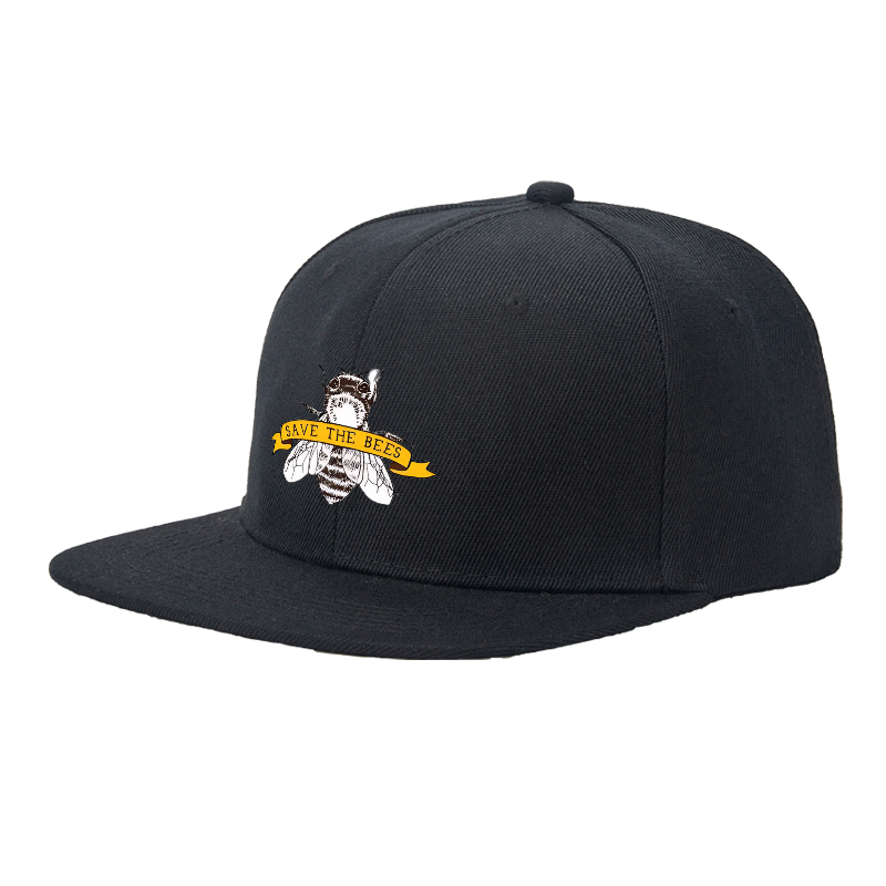 Flat Brim Baseball Cap Save The Bees Bee Graphic Streetwear Underground Skate Style for Basketball Court Skate Park Urban Lifestyle Skaters Rappers Streetwear Enthusiasts