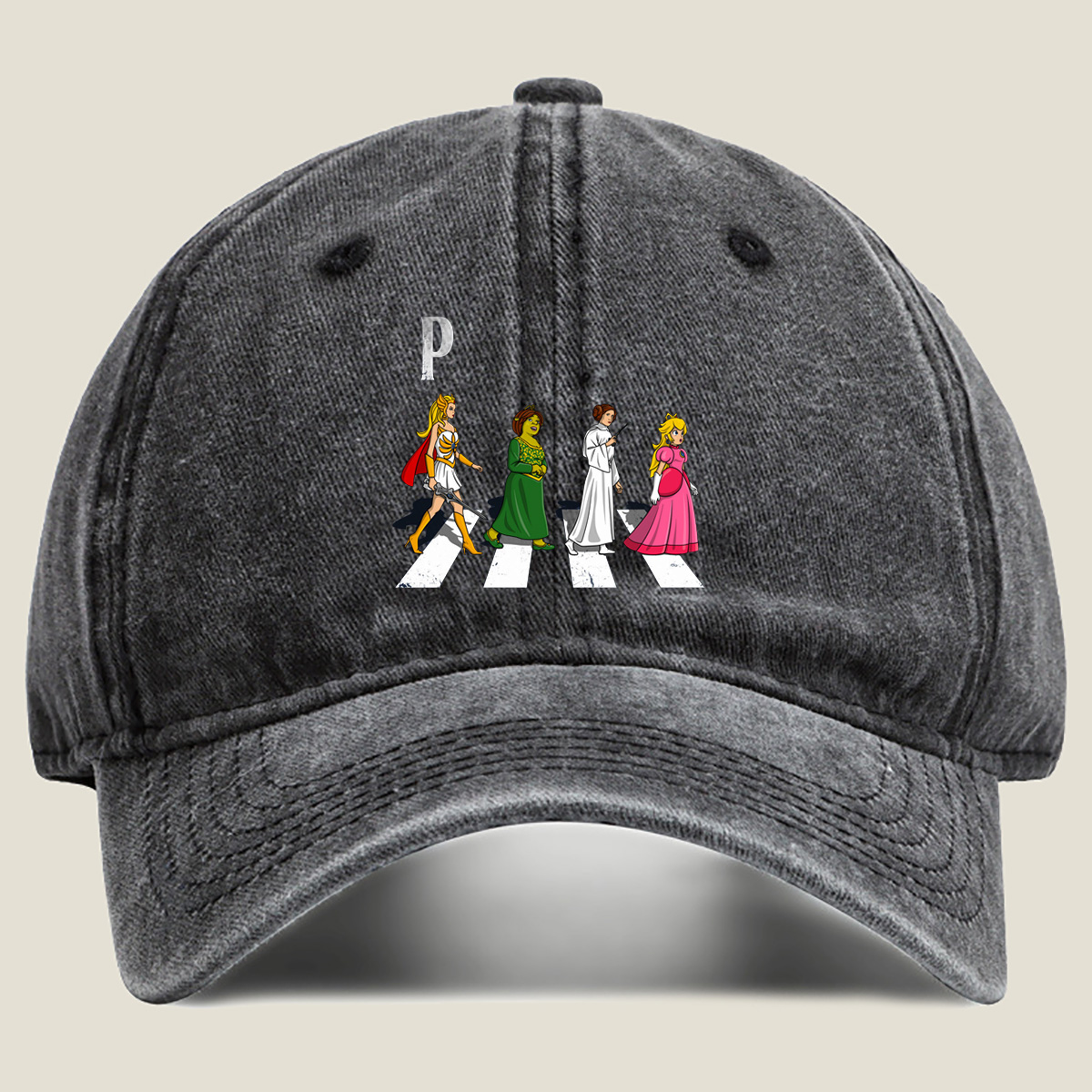 The Princesses: Wonder Woman, Shrek, Princess Leia, and Princess Peach - Washed Denim - Baseball Cap