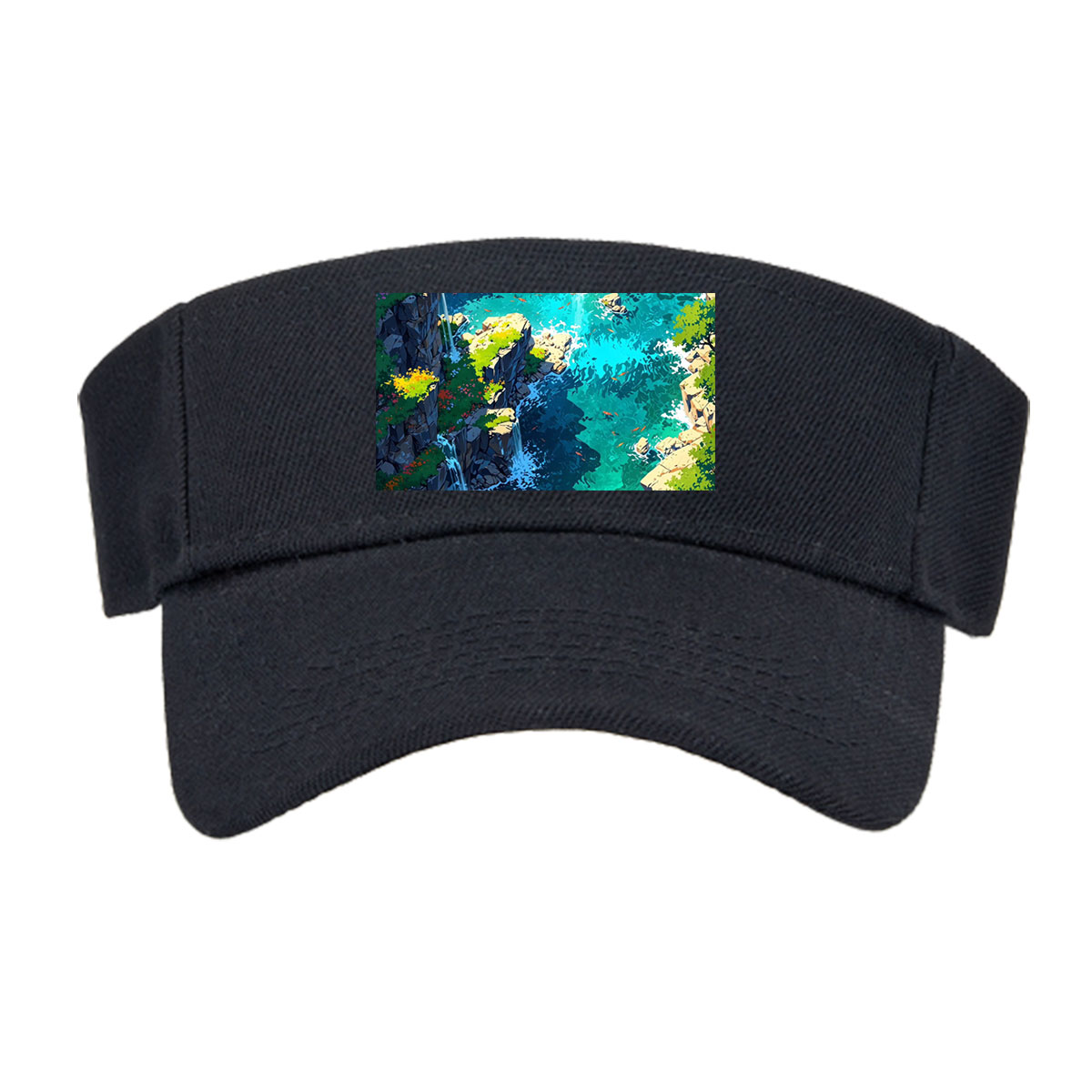 Crystal Clear Waterfalls in a Lush Canyon -  Visor cap