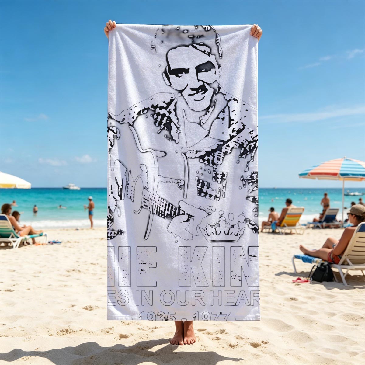 Elvis Presley - The King Lives in Our Hearts 1935-1977 - Beach towels