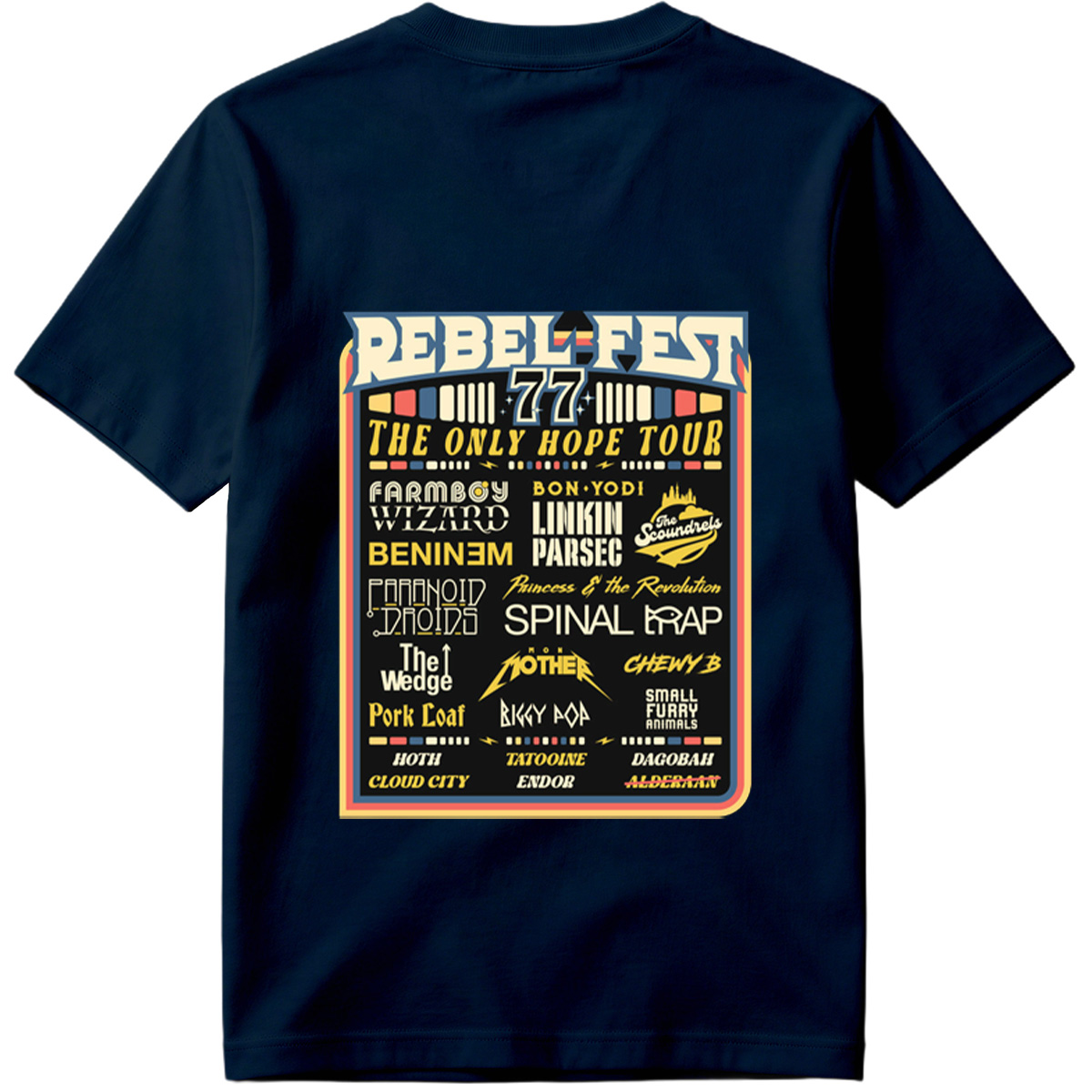 Rebel-Fest 77: The Only Hope Tour Featuring Star Wars Characters and Bands - Tee
