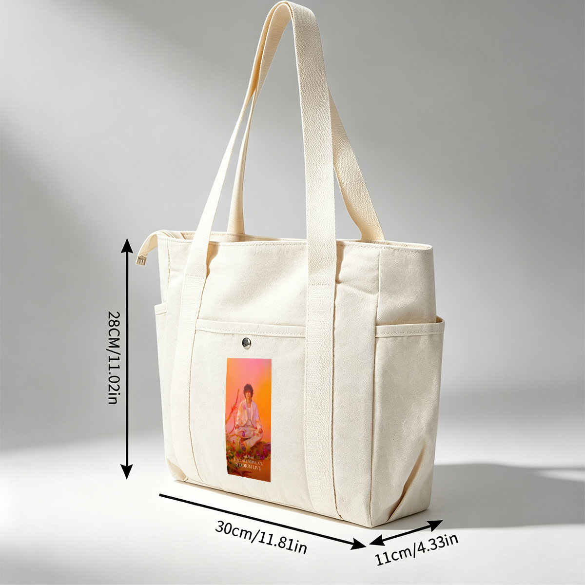 Fujii Kaze Meditating in a Vibrant Floral Landscape with Warm Sunset Background - Multi-pocket bags
