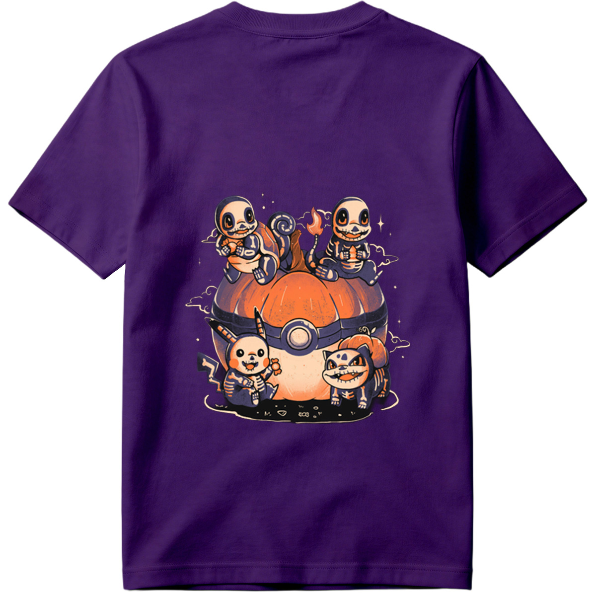Pokémon: Skeleton Eeveelutions on a Pokéball Pumpkin - Tee