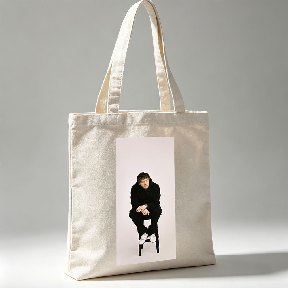 Lauv Sitting on a Stool Wearing All Black Outfit and White Sneakers - Canvas tote bags