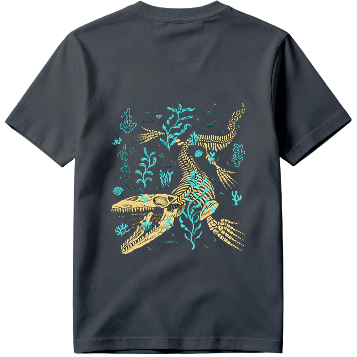 Mosasaurus Skeleton in Ocean Depths - Tee