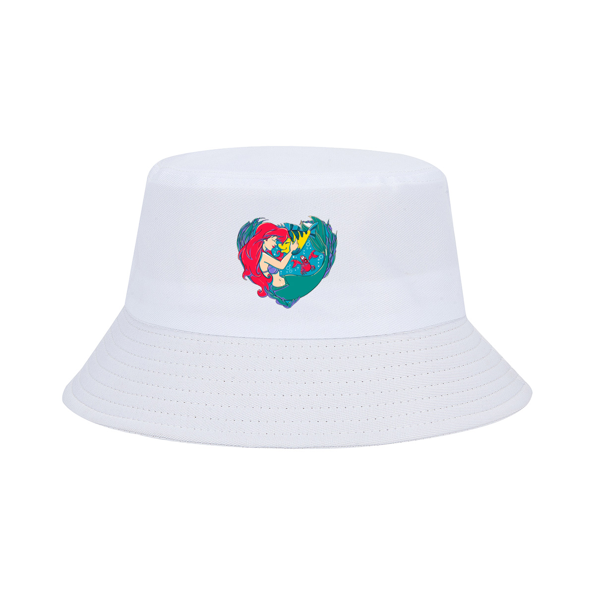 The Little Mermaid: Ariel and Flounder in a Heart Frame - Fisherman's Hat