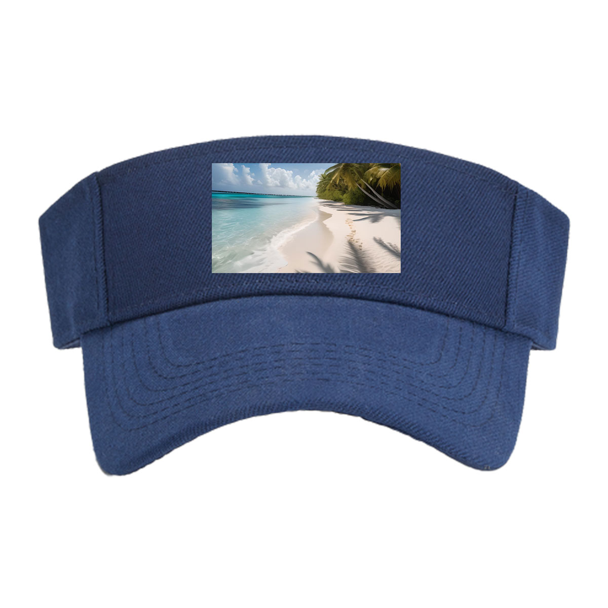 Tropical Beach with Palm Shadows and Crystal Clear Water -  Visor cap