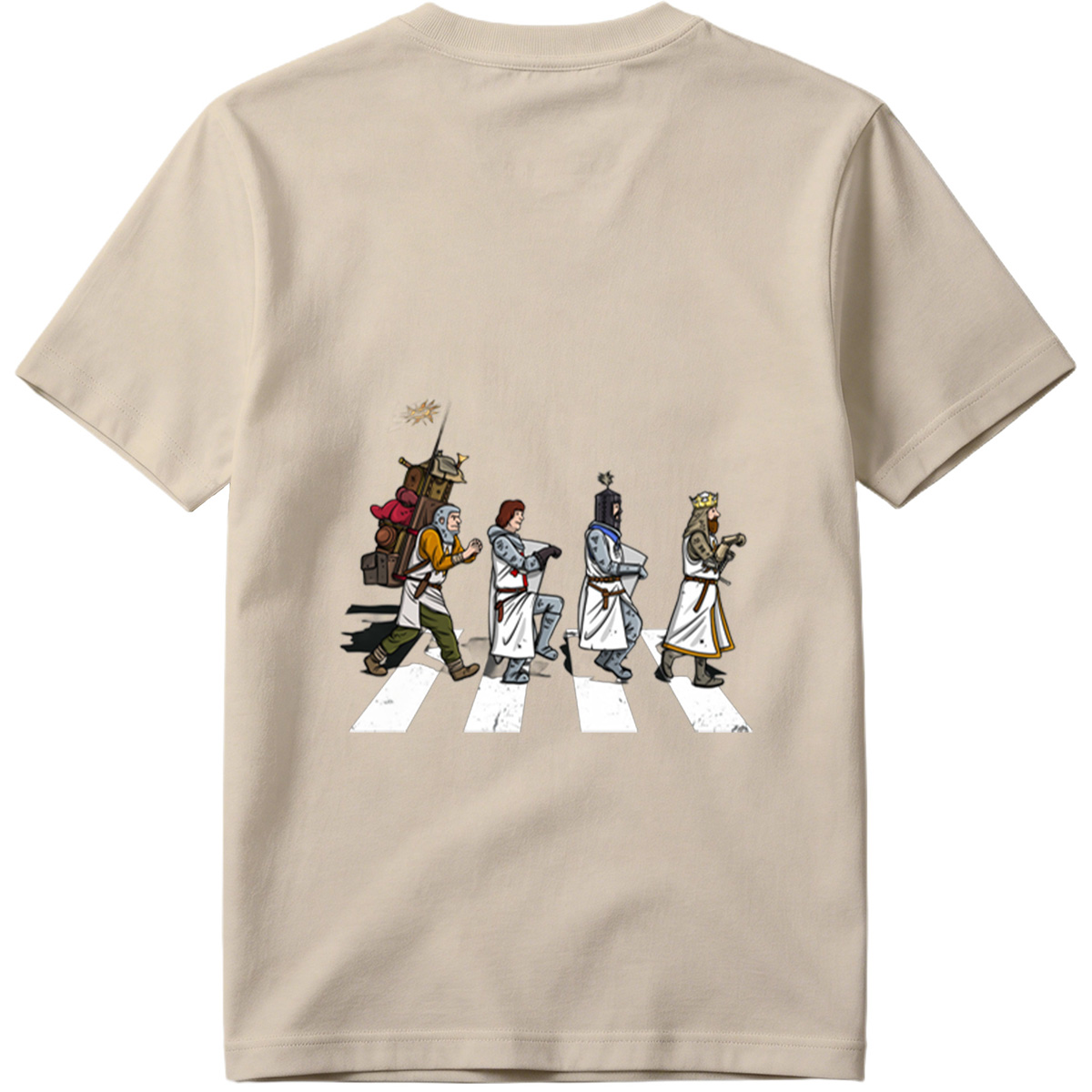 The Knights: Monty Python's Holy Grail Characters Crossing the Road - Tee