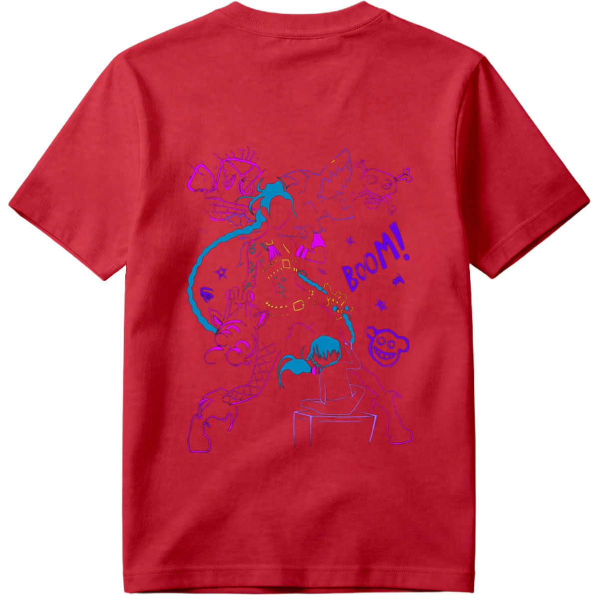 Doraemon and Friends in Neon Chaos: Boom! - Tee