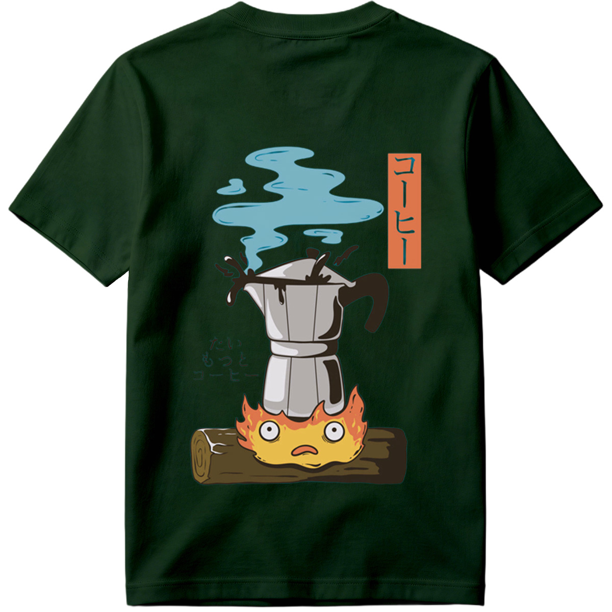 Coffee Pot and Flame Character - Tee
