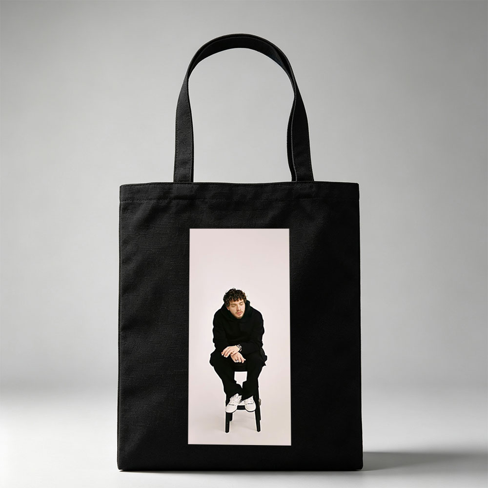 Lauv Sitting on a Stool Wearing All Black Outfit and White Sneakers - Canvas tote bags