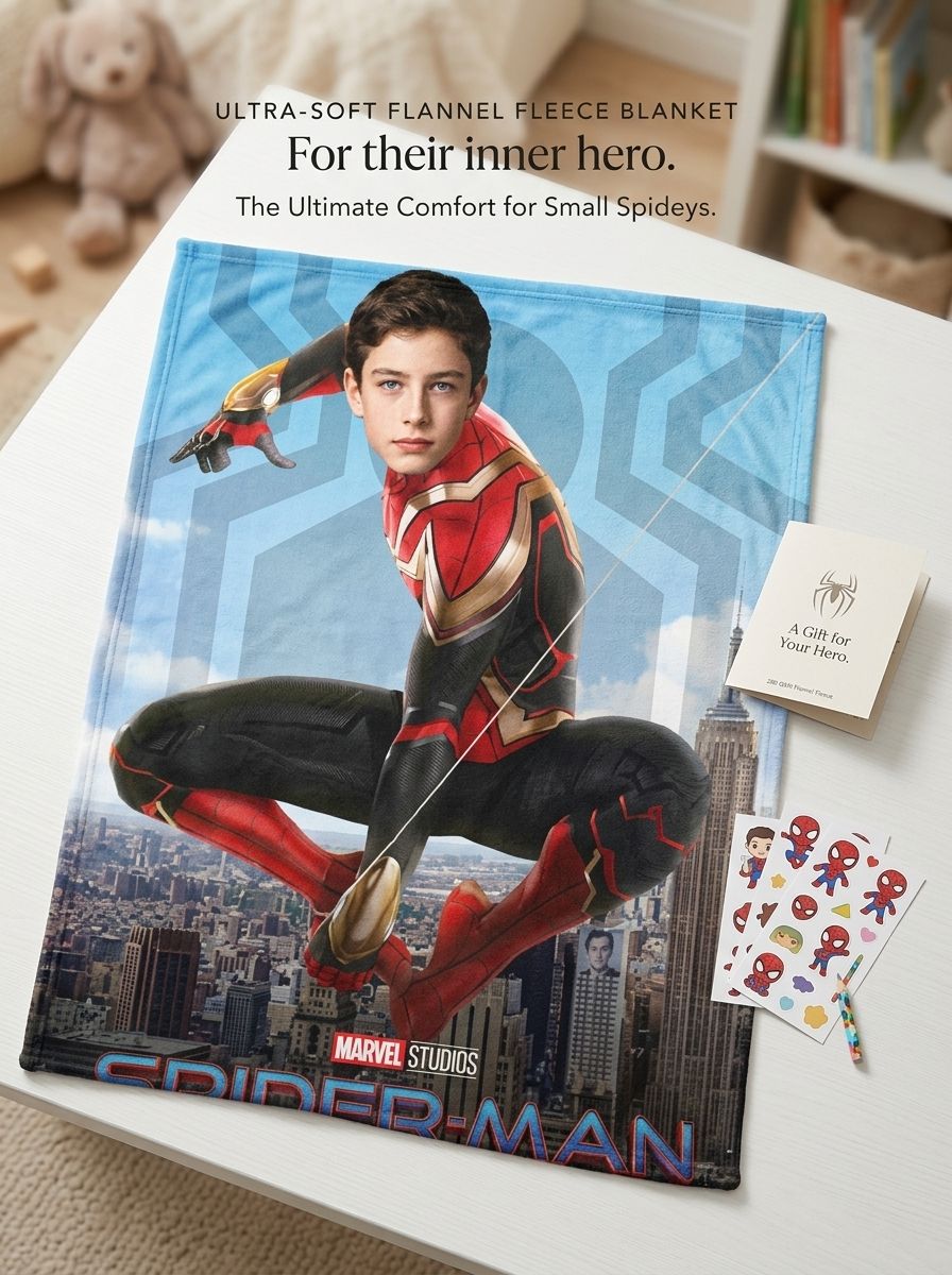 Custom Photo Face Superhero Flannel Blanket Ultra Soft Anti Pilling Throw Personalized Gift for Kids and Adults