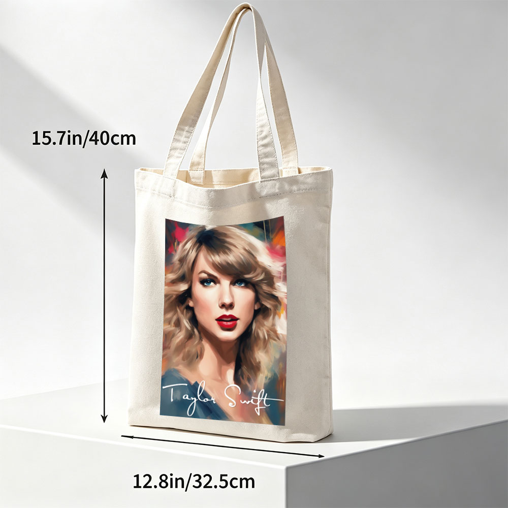 Taylor Swift Portrait Painted Style Artwork - Canvas tote bags