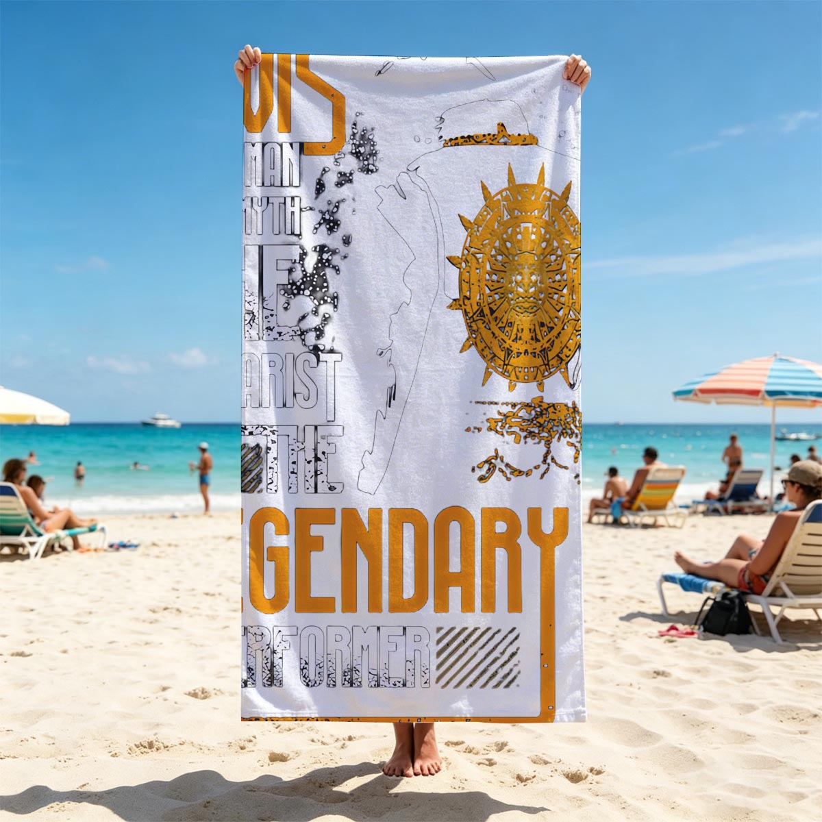 Elvis: The Man, The Myth, The Guitarist, The Legendary Performer - Beach towels