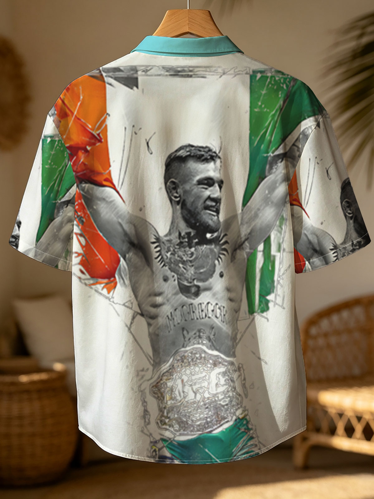 Conor McGregor Celebrates with Irish Flag and UFC Belt -  Shirt
