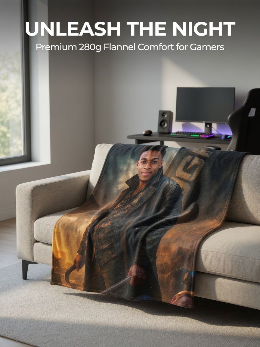 Custom Photo Face Flannel Fleece Blanket Ultra Soft Lightweight Personalized Portrait Throw Ideal Keepsake Gift