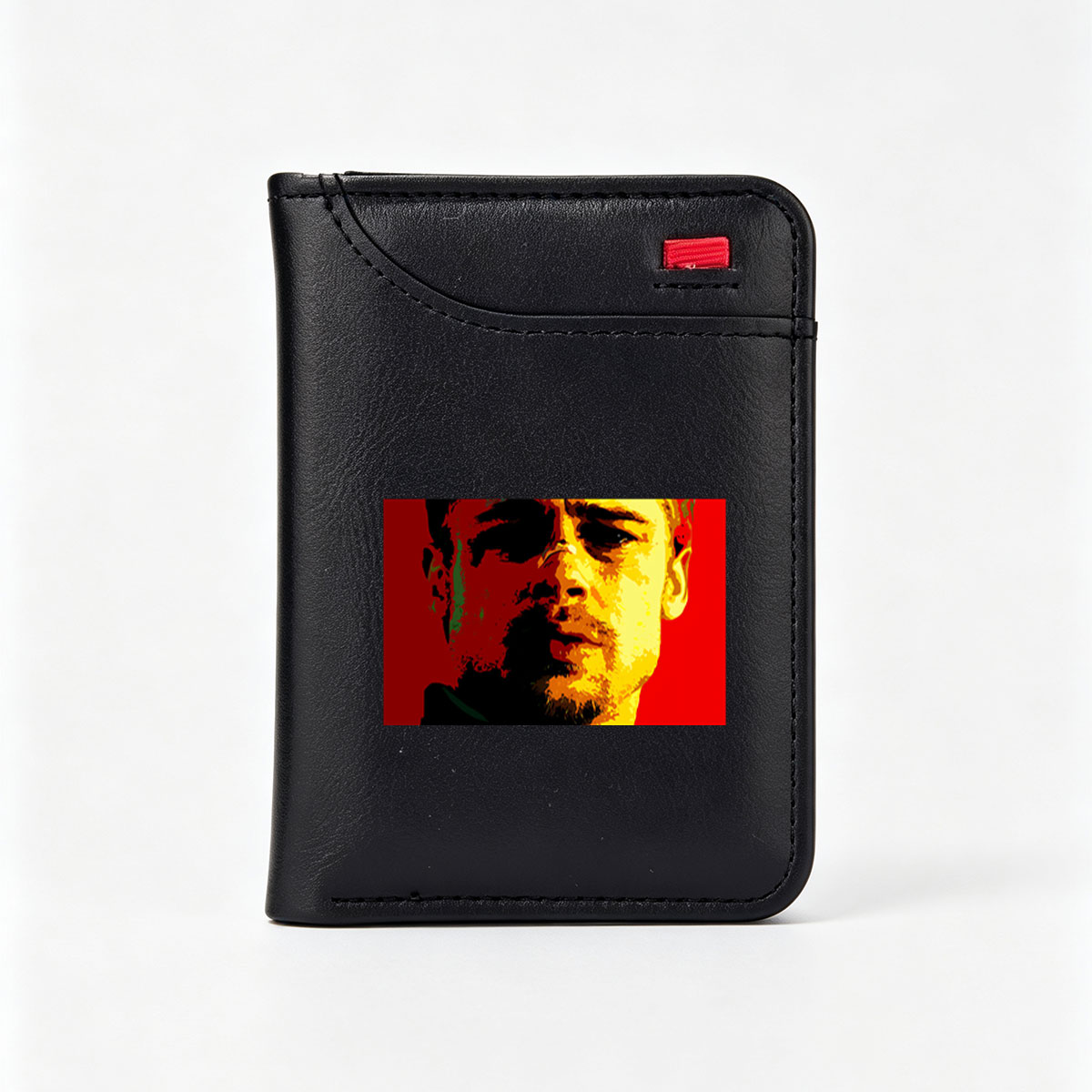 Pop Art Portrait of a Man with Bold Colors and Dramatic Contrast - Vertical Style Wallet