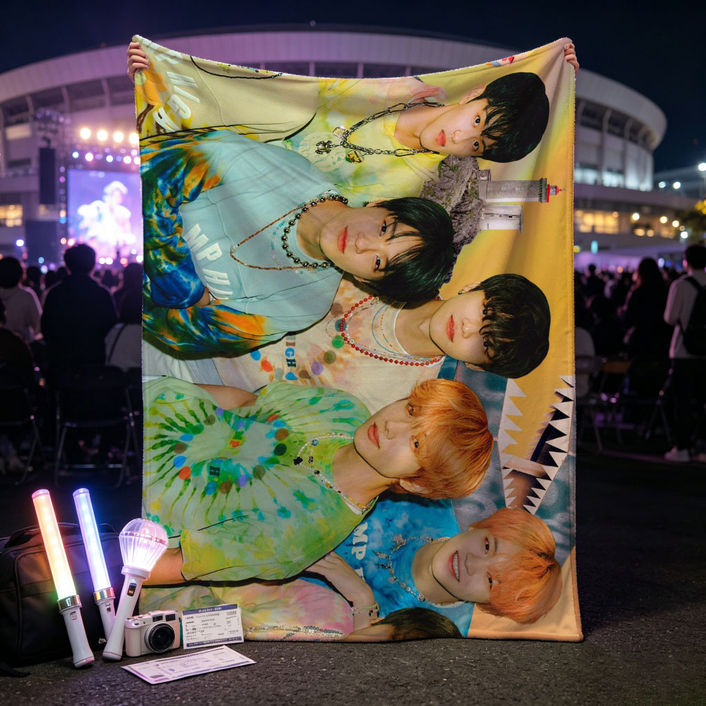 NCT Dream Summer Vibes Colorful Tie-Dye Fashion Group Portrait - Blankets