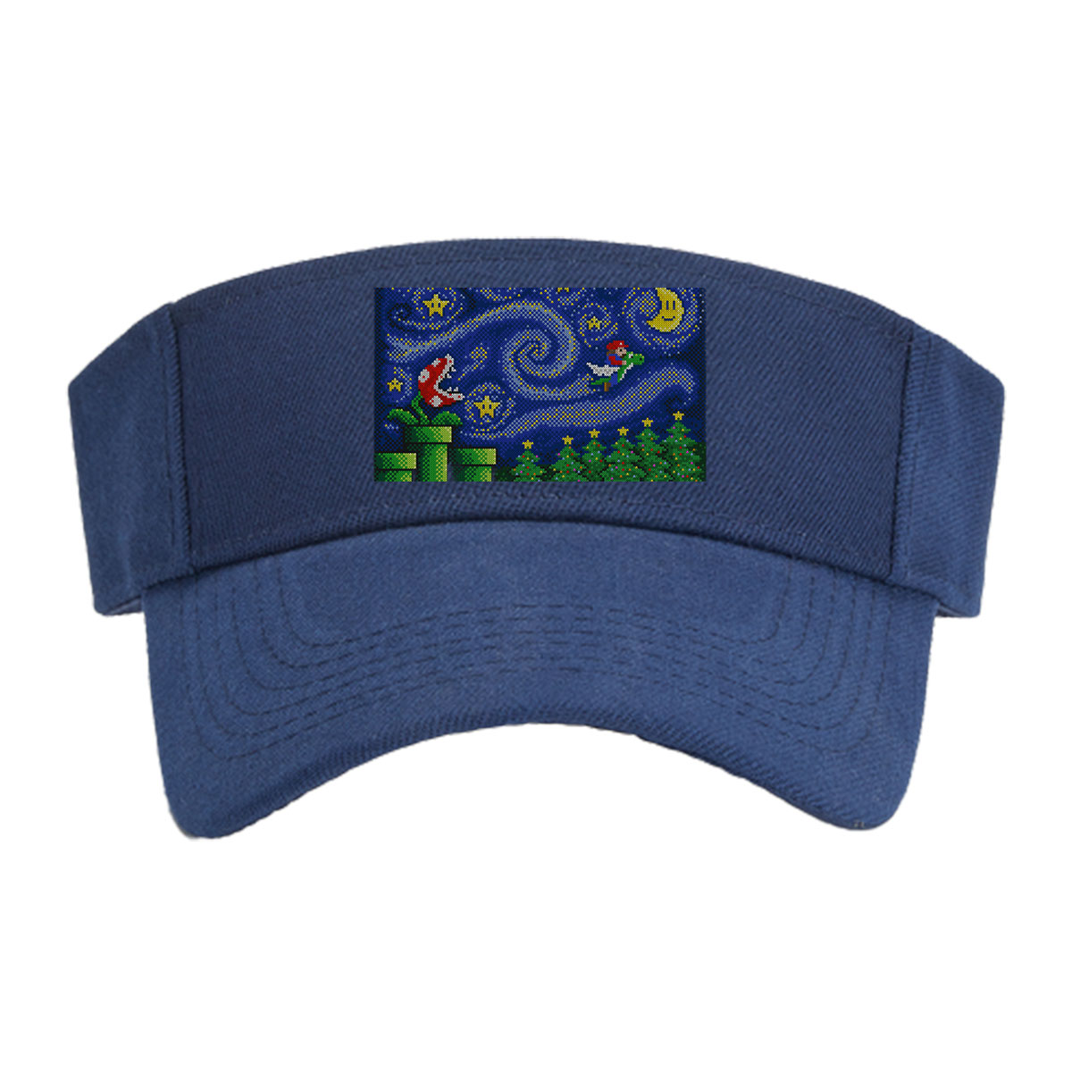 Mario and Yoshi in Starry Night with Bowser and Pipe Scene -  Visor cap