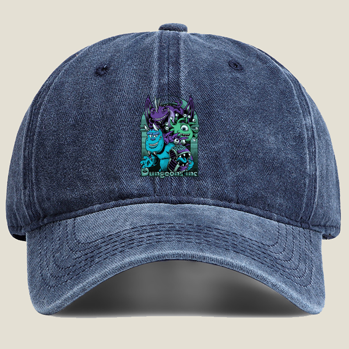 Dungeons, Inc. - Sulley, Mike, and Monsters - Washed Denim - Baseball Cap