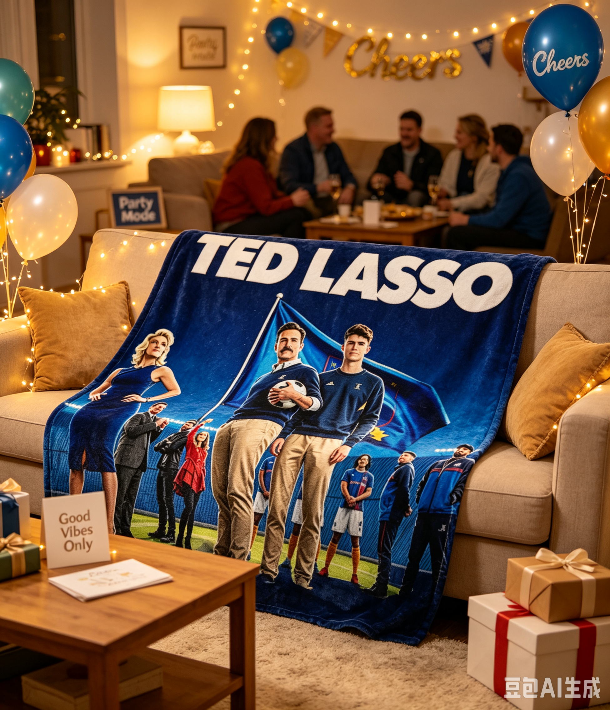 Custom Face Blanket Ted Lasso Flannel Blanket Soccer Team Movie Inspired Cozy Throw Perfect for Fans Gift or Giveaway
