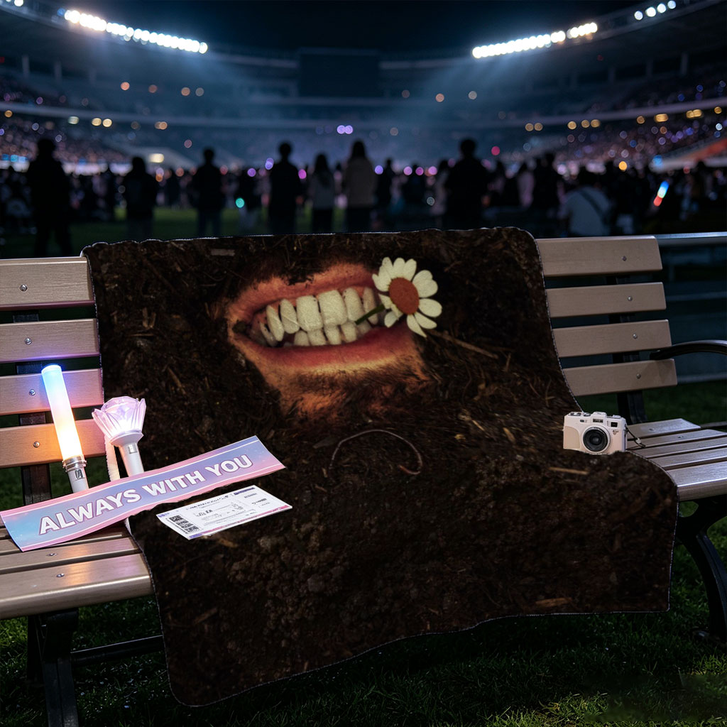 The Weeknd in Dark Soil with a Flower in His Mouth - Blankets