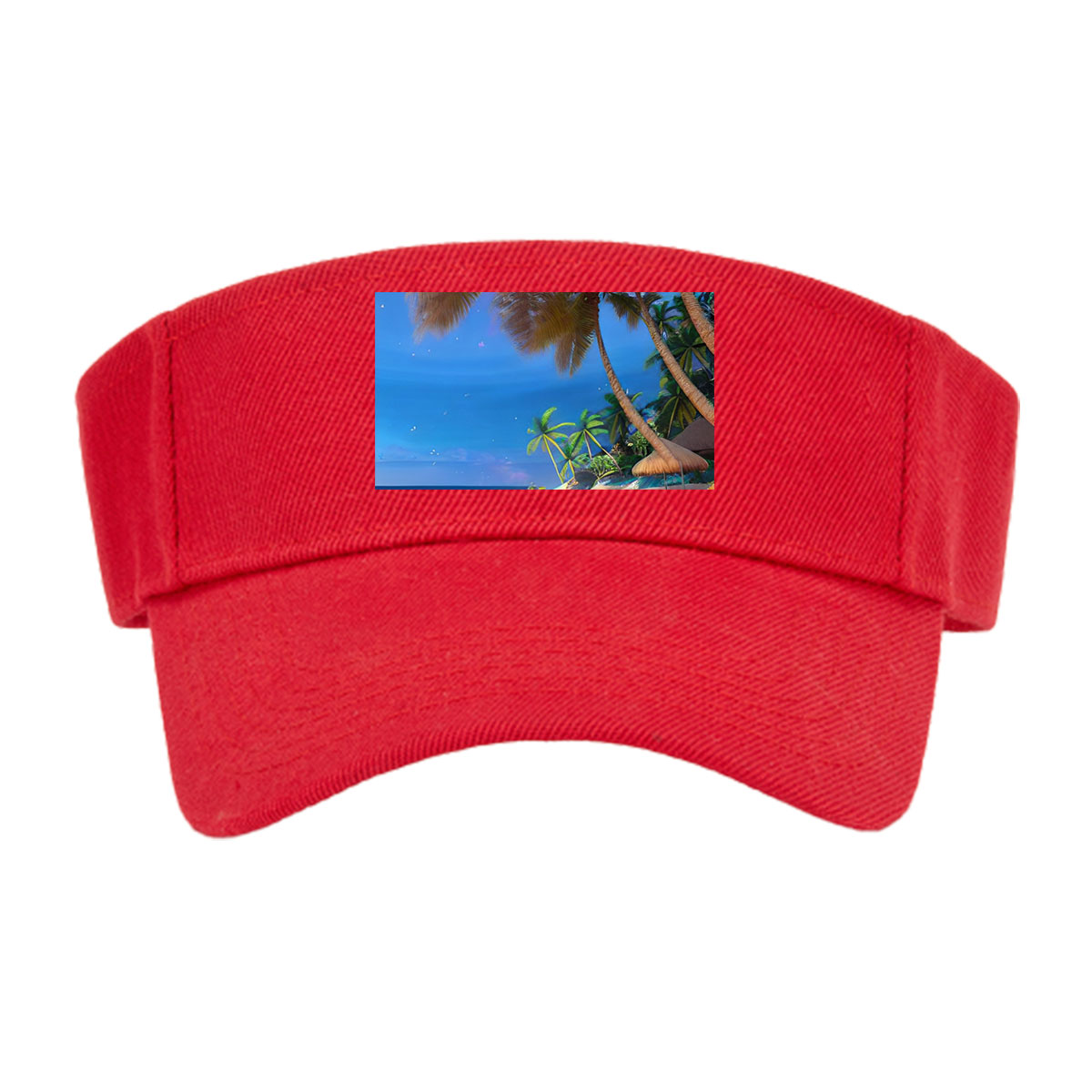 Tropical Beach with Palm Trees and Crystal Clear Water -  Visor cap