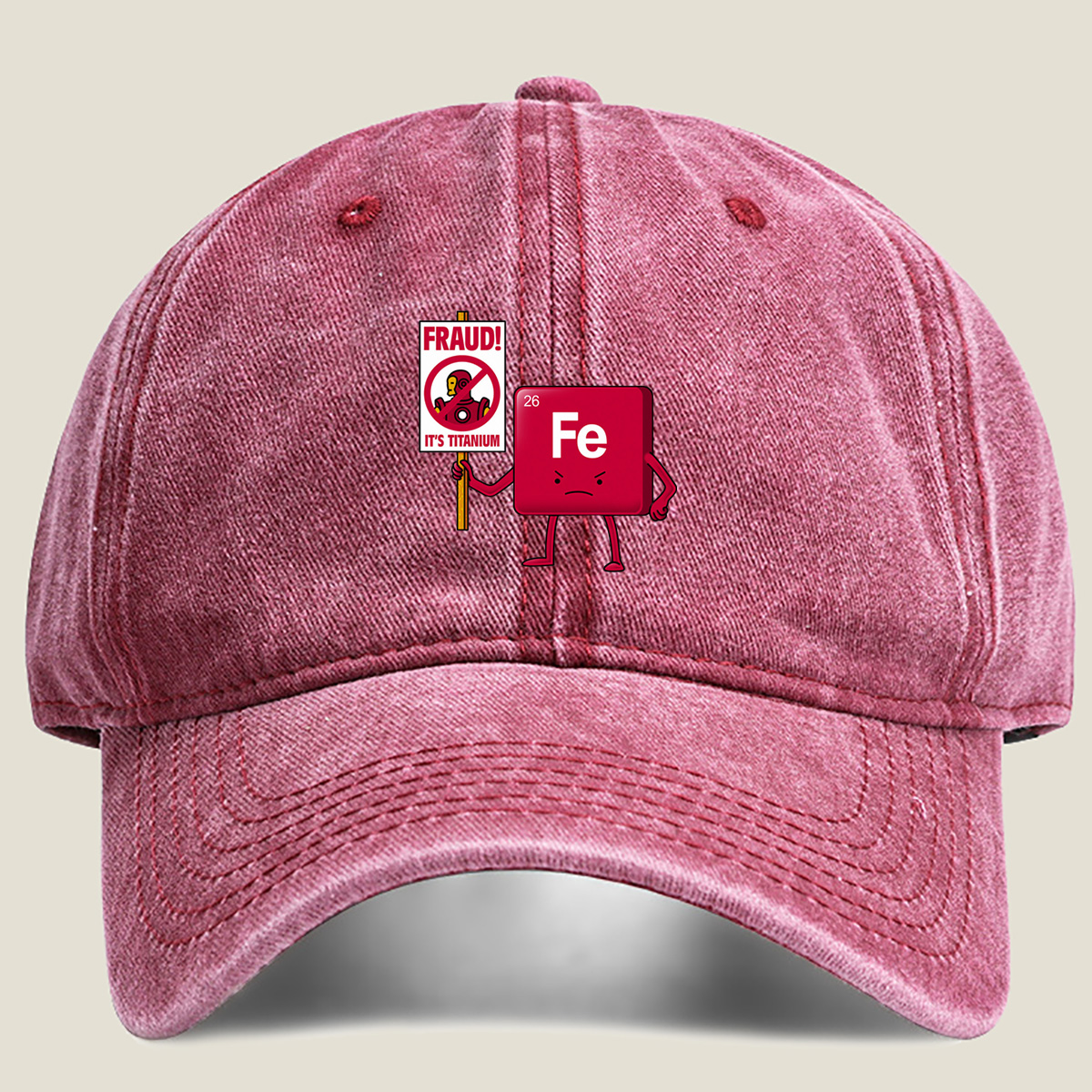 Iron Fe vs. Titanium Fraud - Washed Denim - Baseball Cap