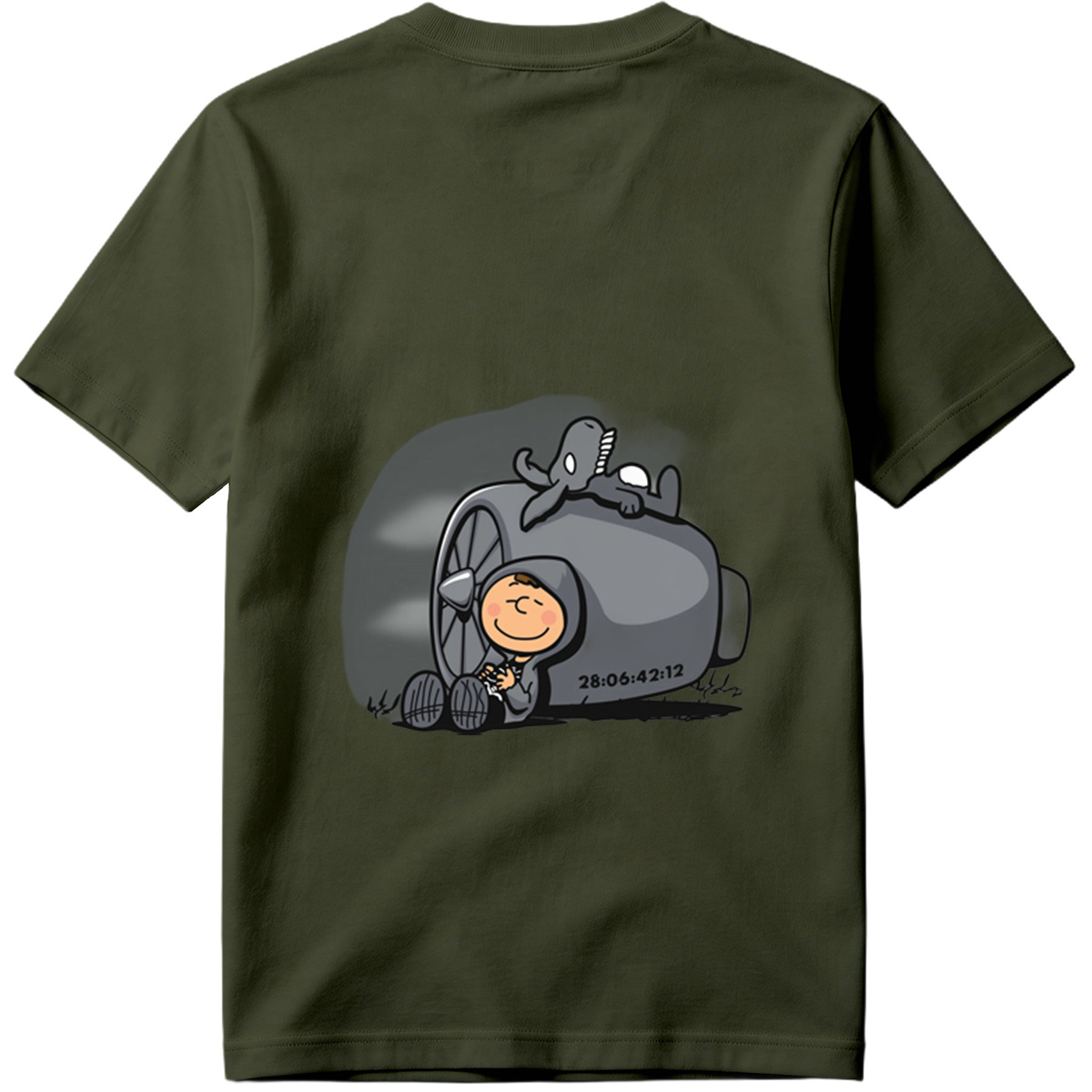 Cute Cartoon Boy with Time Machine and Octopus - Tee