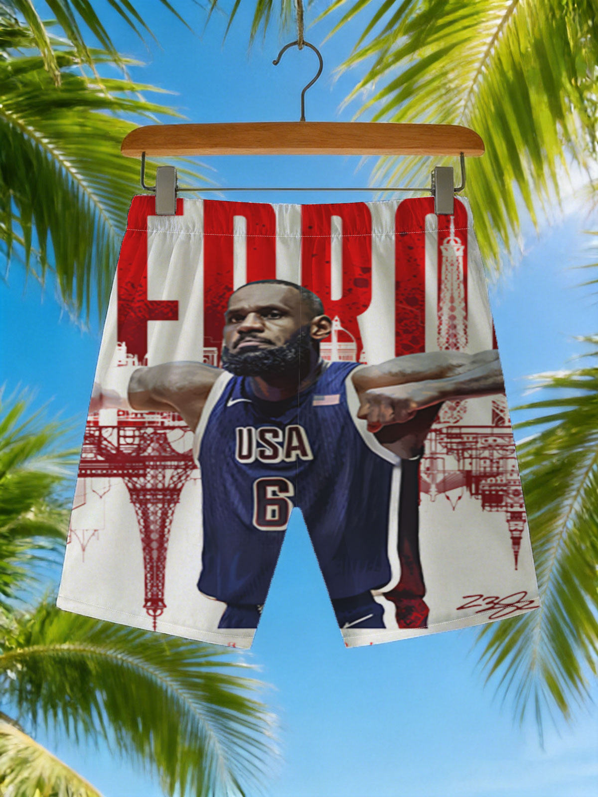 LeBron James USA Basketball 2024 Paris Olympics -  Beach shorts