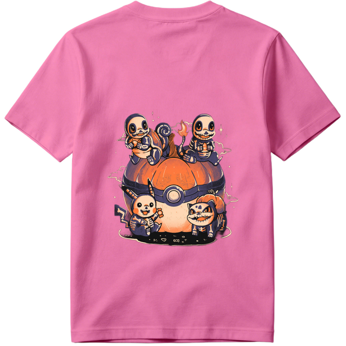 Pokémon: Skeleton Eeveelutions on a Pokéball Pumpkin - Tee