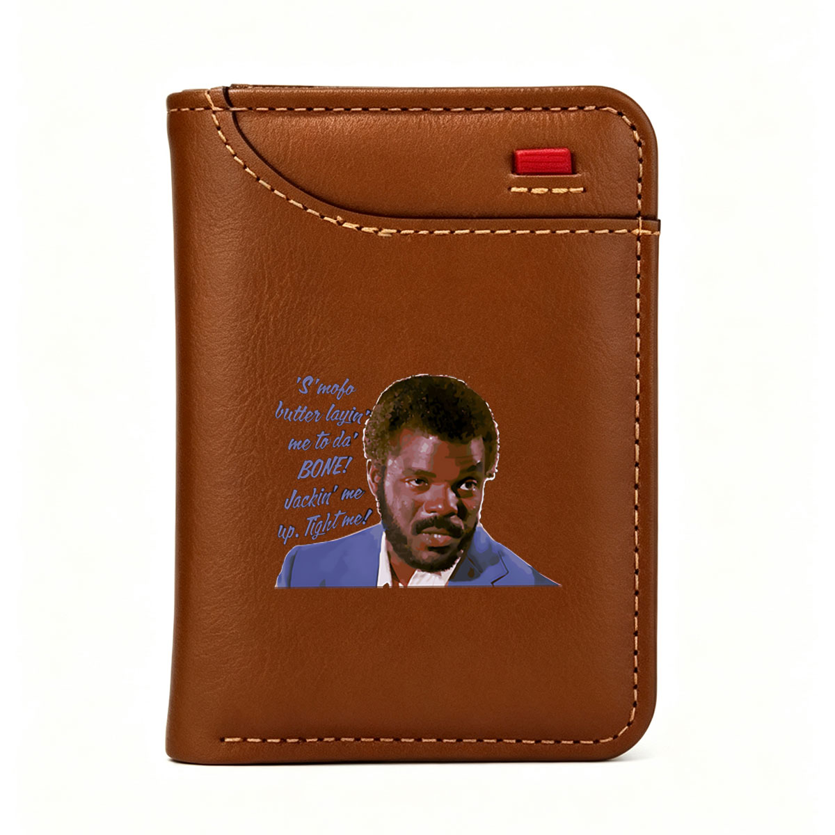Samuel L. Jackson as Jules Winnfield in Pulp Fiction, iconic quote moment - Vertical Style Wallet