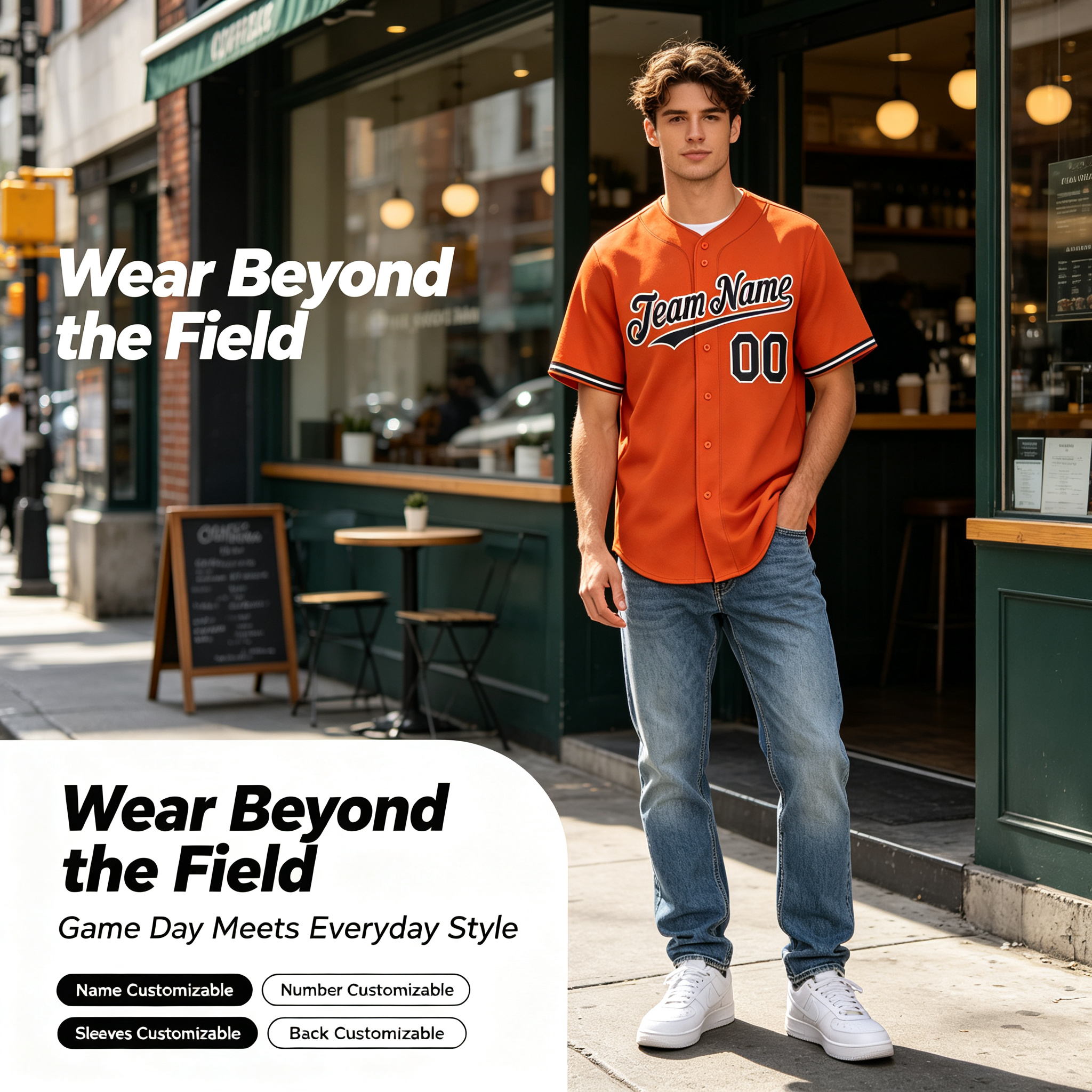 Custom Baltimore City Style Baseball Jersey Full Button Moisture Wicking Polyester For Men And Youth