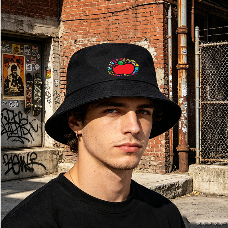 Unisex Classic Bucket Hat with Colorful Apple and 