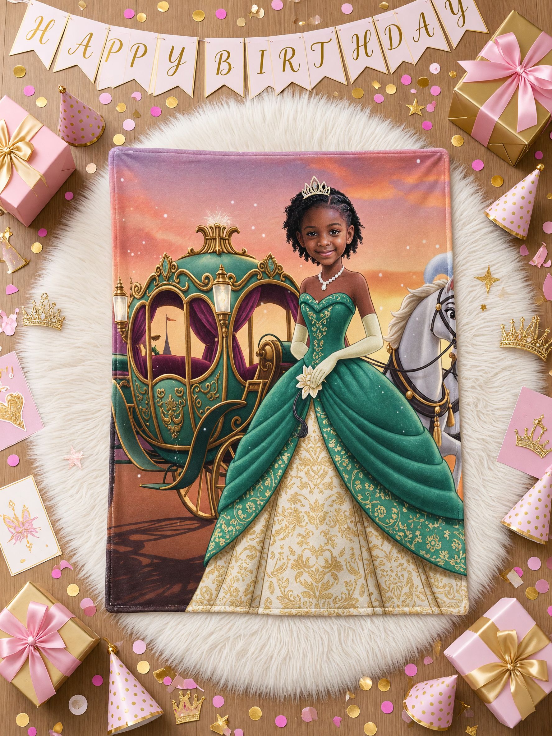 Personalized Princess Photo Blanket Custom Face Flannel Fleece Throw Ultra Soft Bed Quilt Ideal Personalized Gift