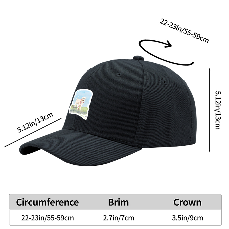 1pc New Baseball Cap with Adorable Dog Print and Red Leash Design, Unisex Adjustable Hat for Outdoor Activities, Perfect for Pet Lovers and Casual Wear