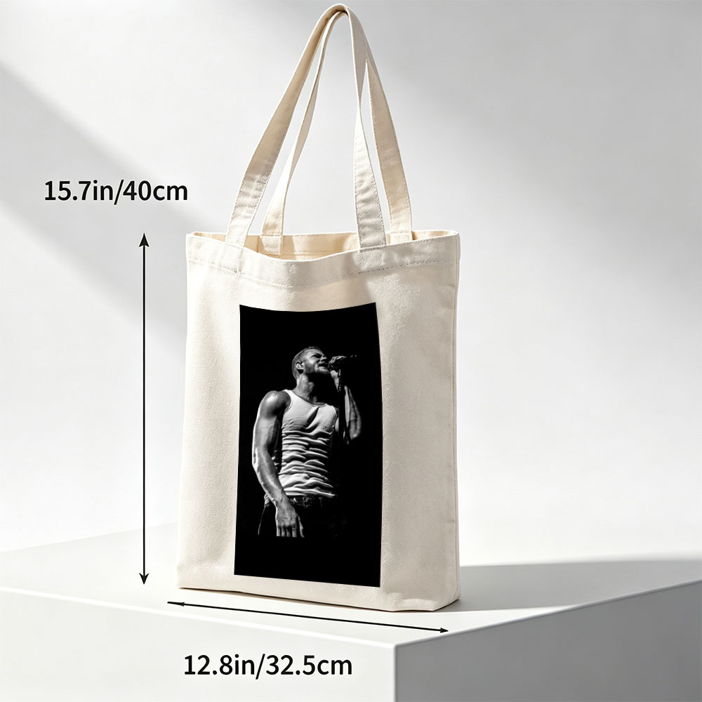 Chris Cornell Performing on Stage in a Black and White Portrait - Canvas tote bags