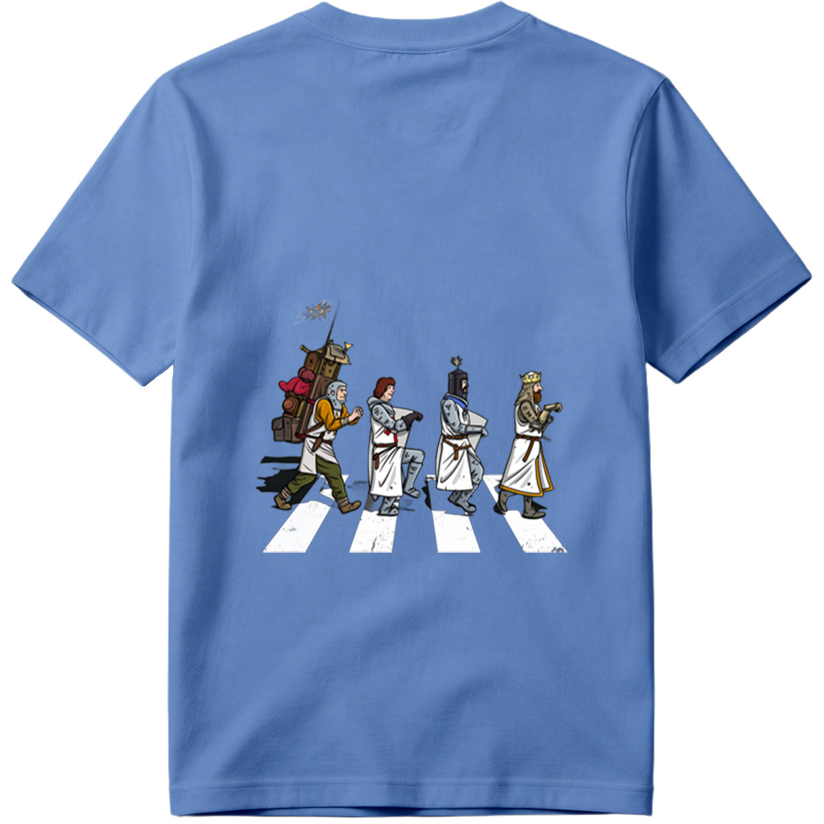 The Knights: Monty Python's Holy Grail Characters Crossing the Road - Tee