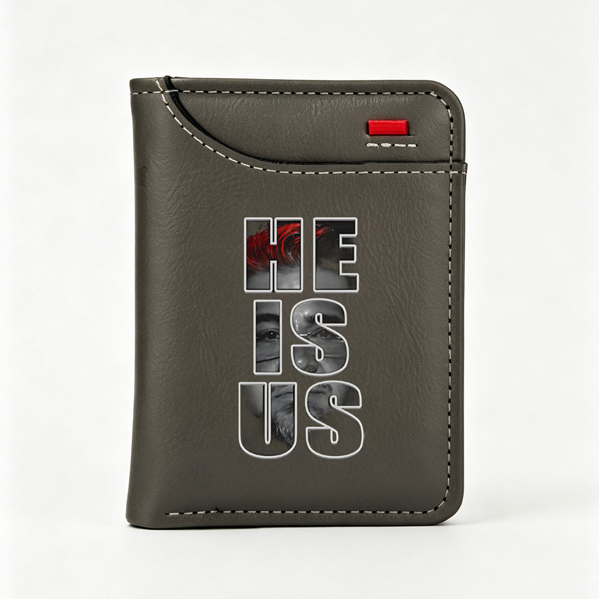 He Is Us: Portrait Typography Art - Vertical Style Wallet