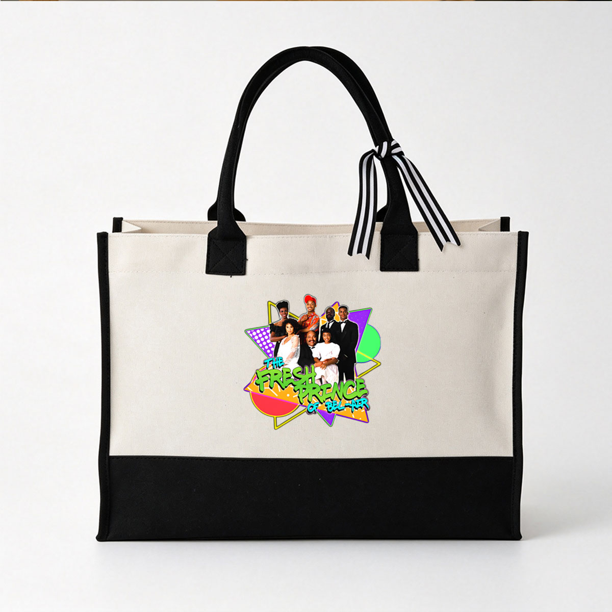 The Fresh Prince of Bel-Air Cast Portrait - Canvas patchwork gift tote bag