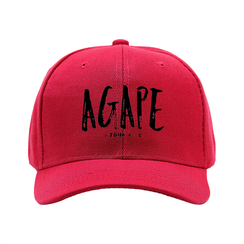 1pc New Baseball Cap AGAPE 1 JOHN 4:8 Print Unisex Adjustable Size Outdoor Casual Wear for Adults and Teens