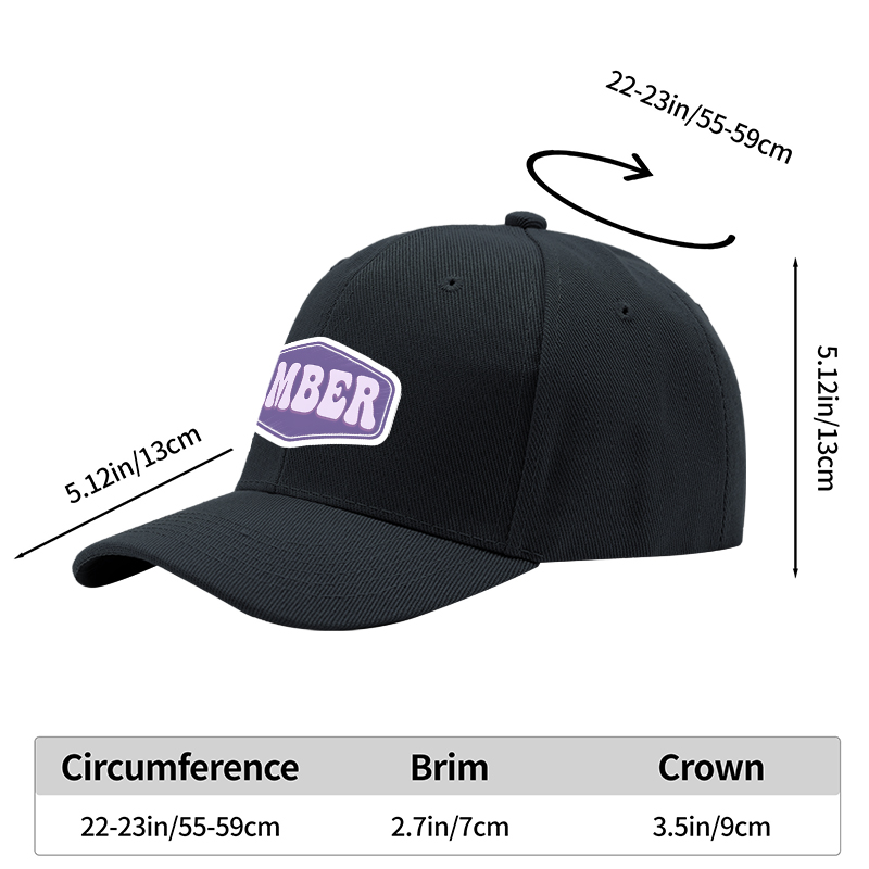 1pc New Baseball Cap with Amber Logo Print Unisex Adjustable Hat for Outdoor Activities and Casual Wear Suitable for Adults and Teens