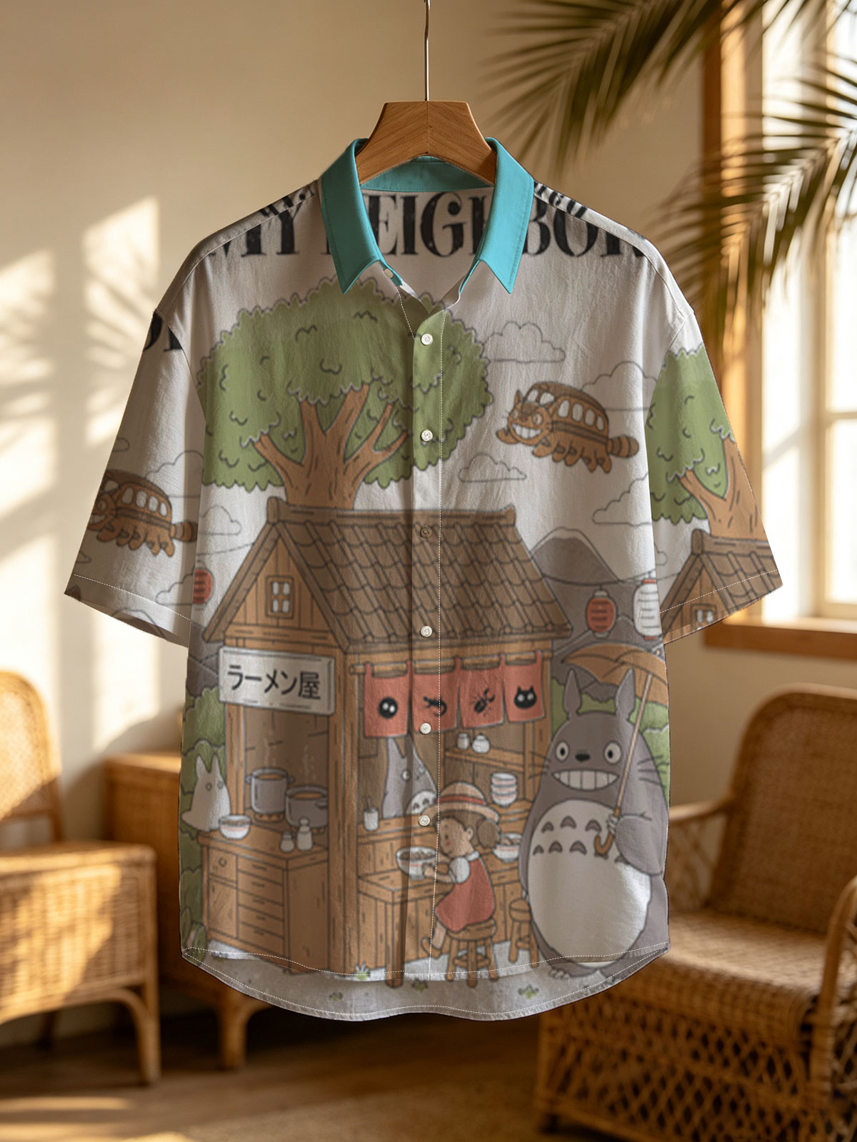 Totoro and Neighbor Enjoy Ramen at a Cozy Stall -  Shirt