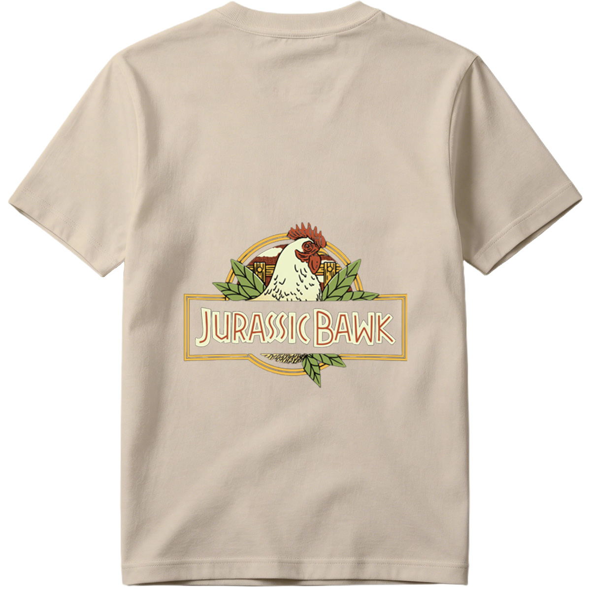 Jurassic Bawk - Chicken Logo Design - Tee